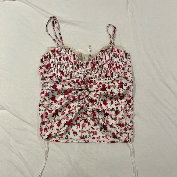 Floral Ruched Women's Top - Picture 3 of 5